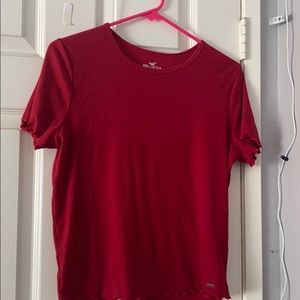 red Hollister Ruffle Crop top